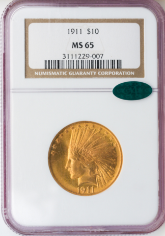 1911 $10 Indian NGC MS65 CAC