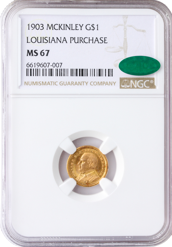 1903 McKinley Gold Commemorative $1 NGC MS67 CAC