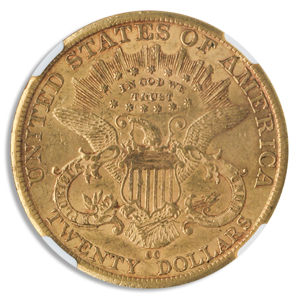 1882-CC $20 Liberty Gold Coin NGC AU55 CAC