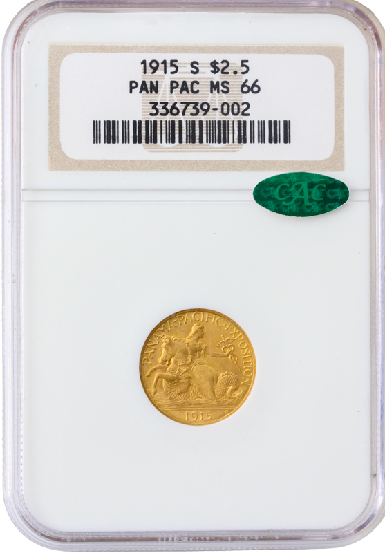 1915-S $2 1/2 Pan Pac NGC MS66 CAC