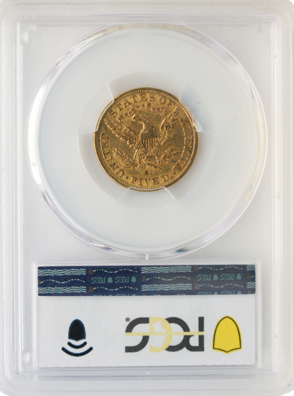 1890-CC $5 Liberty PCGS AU58 CAC