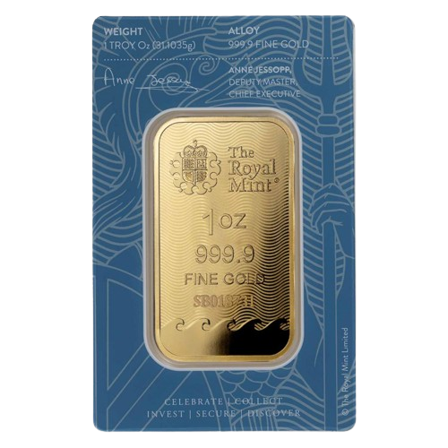 1 oz British Gold Britannia Bar (New w/Assay, Britannia)