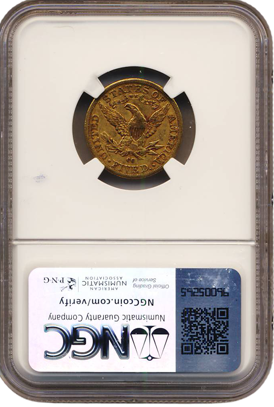 1890-CC $5 Liberty NGC AU53 CAC