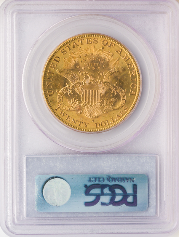 1897-S $20 Liberty Gold Coin PCGS Mint State 63(MS63) CAC