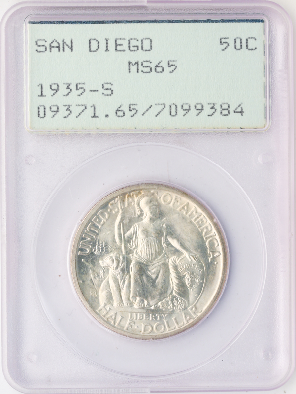 Buy 1935-S San Diego 50c Silver Commemorative PCGS MS65