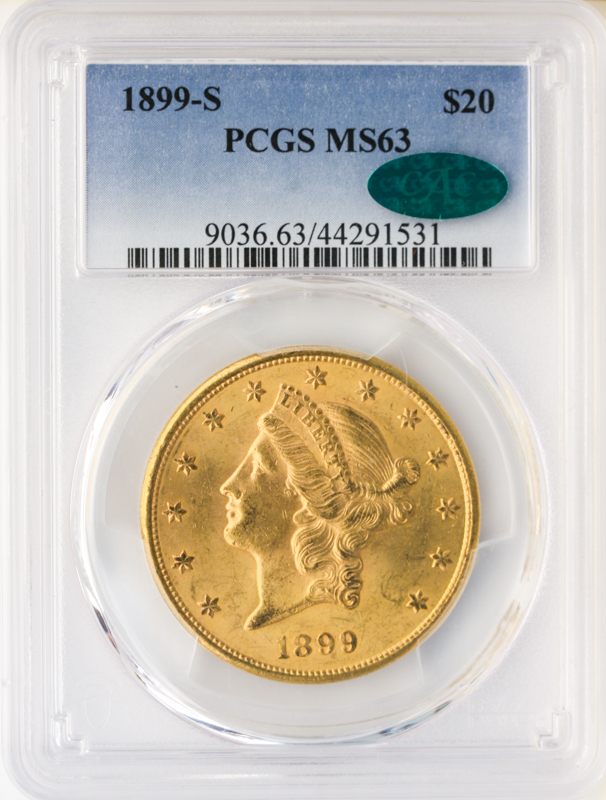 1899-S $20 Liberty PCGS MS63 CAC