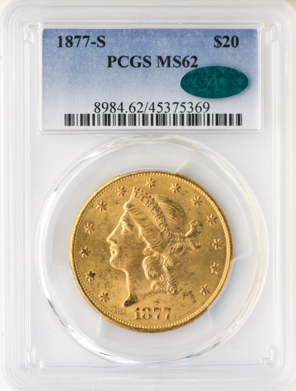 1877-S $20 Liberty PCGS MS62 CAC