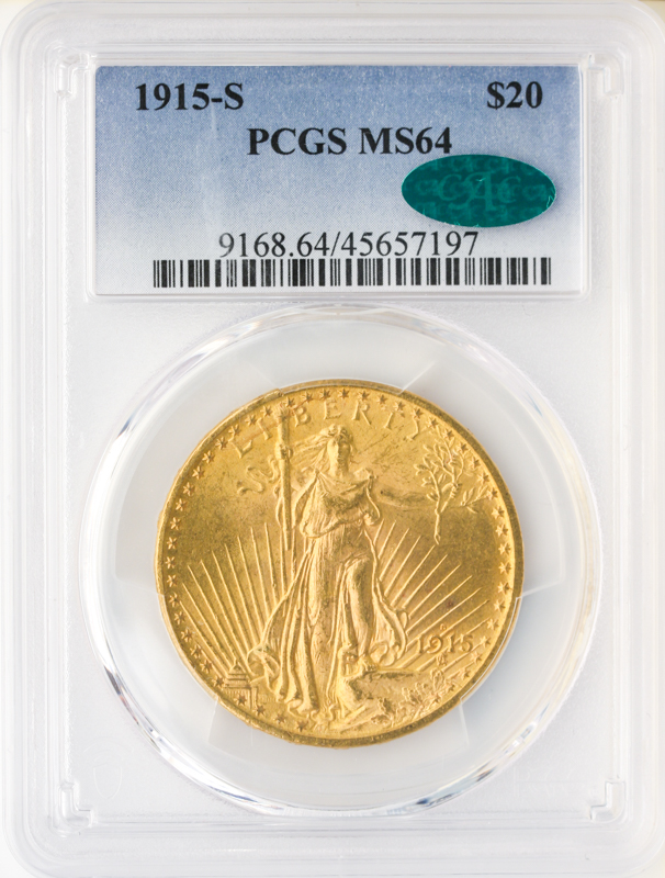 1915-S $20 Saint Gaudens PCGS MS64 CAC