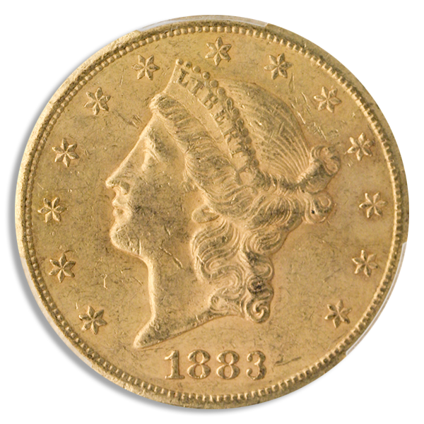 1883-CC $20 Liberty PCGS AU58 CAC