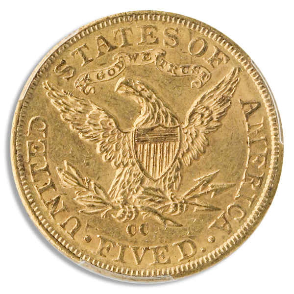 1893-CC $5 Liberty PCGS MS62 CAC