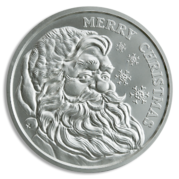 1 oz Silver Santa Round (BU, Types Vary)