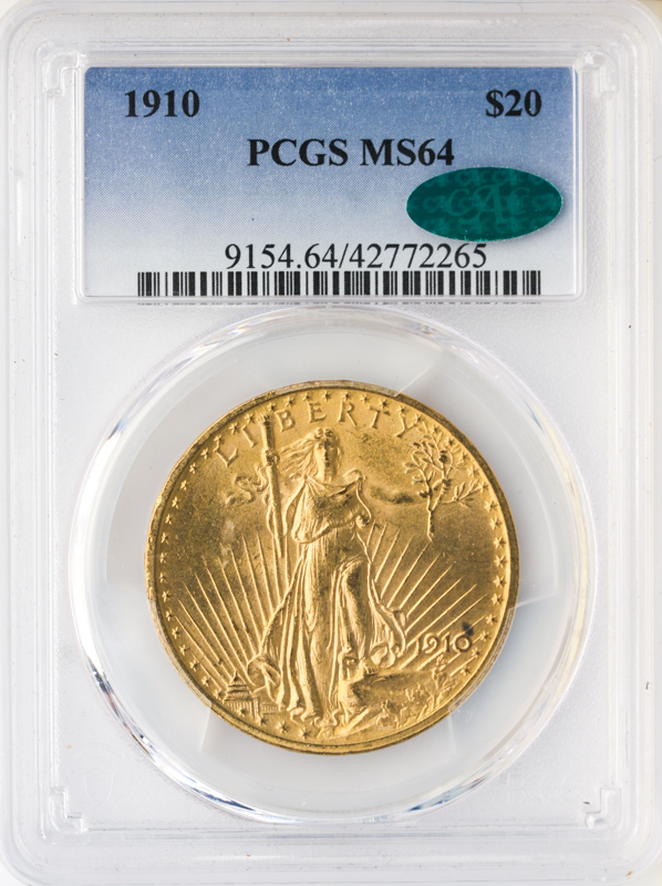 1910 $20 Saint Gaudens PCGS MS64 CAC