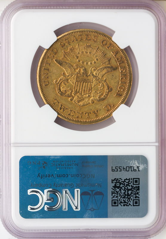 1853-O $20 Liberty NGC AU55 CAC