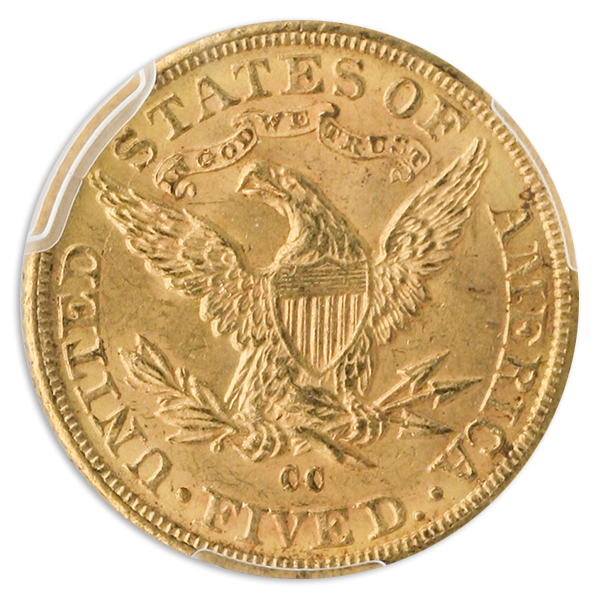 1890-CC $5 Liberty PCGS MS63 CAC