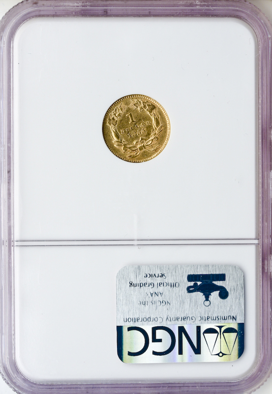 1855 Gold $1 Ty2 NGC AU58