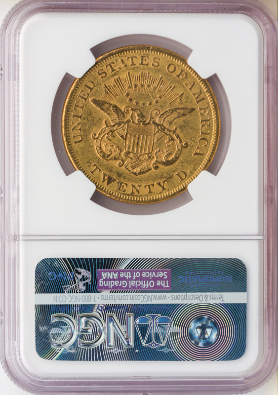 1852 $20 Liberty NGC XF45 CAC