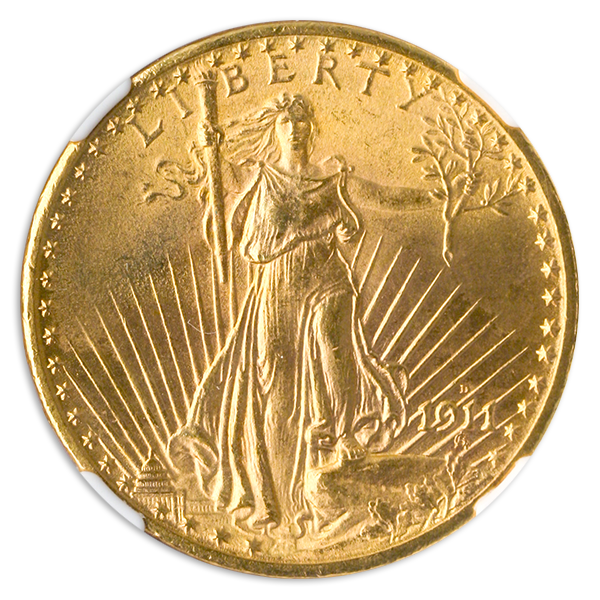 1911-D $20 Saint Gaudens NGC MS66 CAC