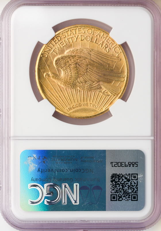 1911-D $20 Saint Gaudens NGC MS66 CAC