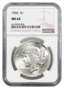 1926 Peace $1 NGC MS64