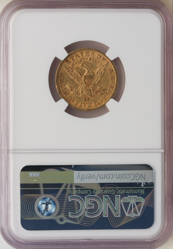 1891-CC $5 Liberty NGC AU58 CAC