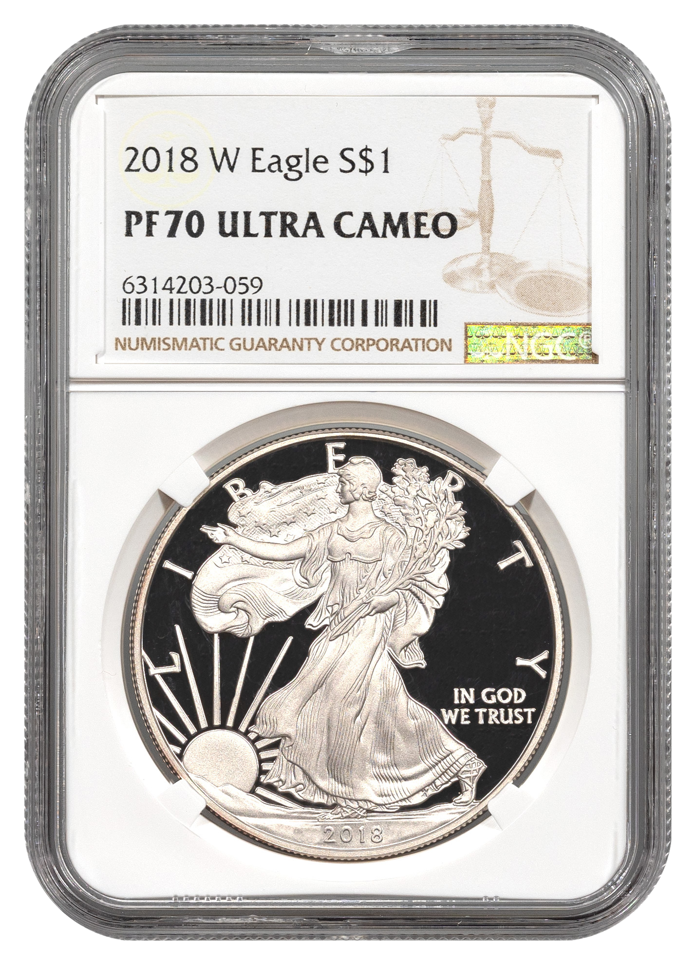 2018-W 1 oz Silver Eagle NGC