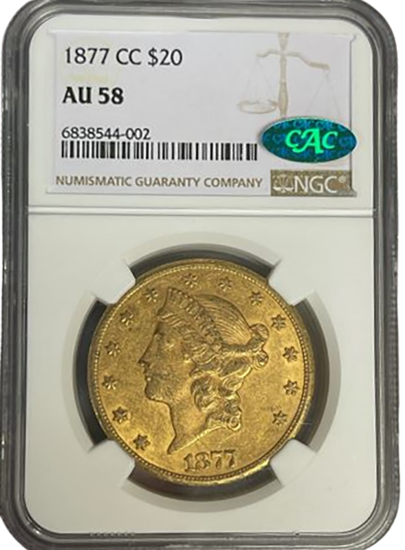 1877-CC $20 Liberty NGC AU58 CAC