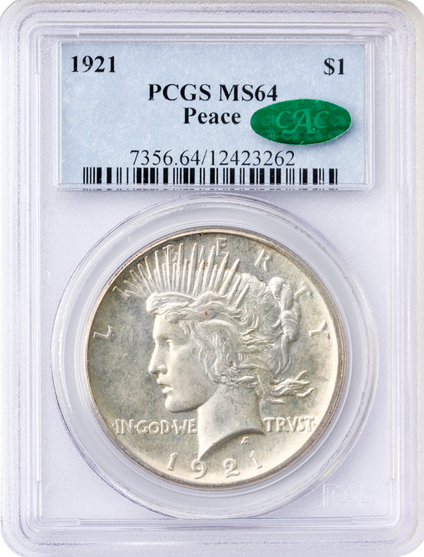 1921 Peace $1 PCGS MS64 CAC