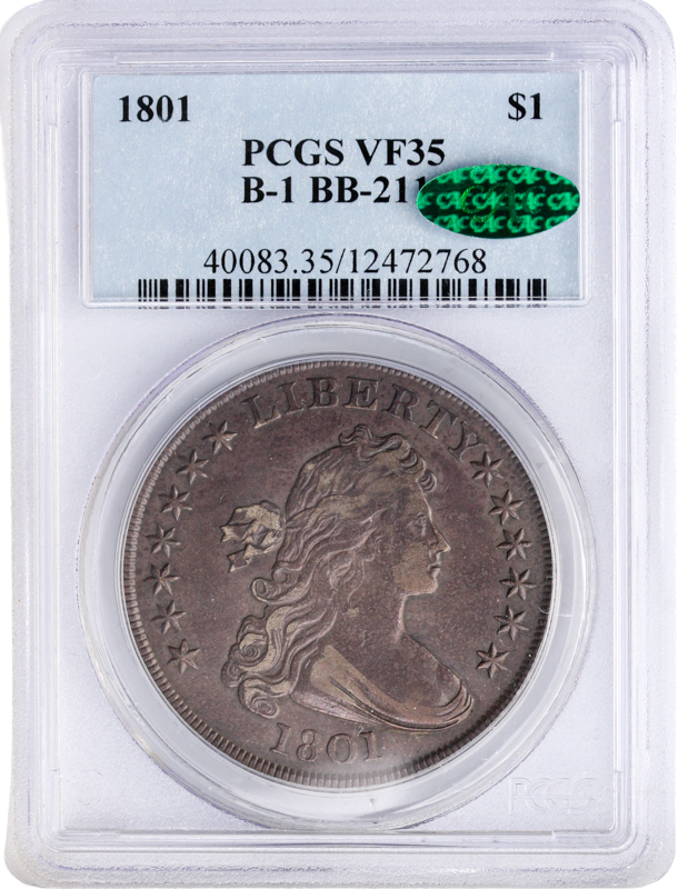 1801 Draped Bust $1 PCGS VF35 CAC