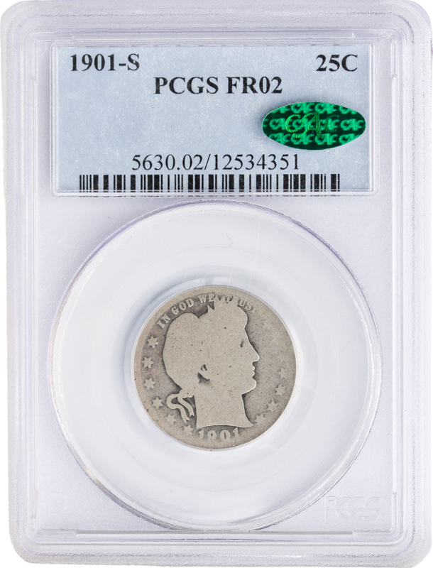 1901-S Barber Quarter PCGS F02