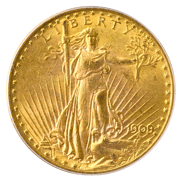 1909/8 $20 Saint Gaudens PCGS MS62 CAC