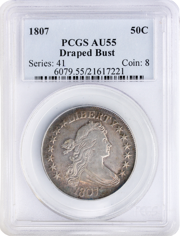 1807 Draped Bust Half Dollar PCGS AU55