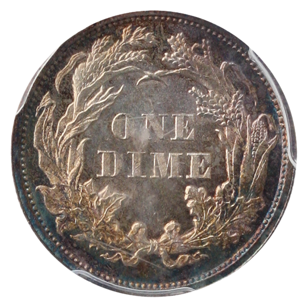1864 Seated Liberty Dime PCGS MS63