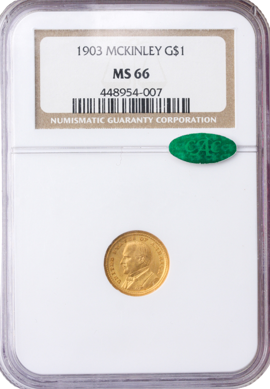 1903 McKinley Gold Commemorative $1 NGC MS66 CAC