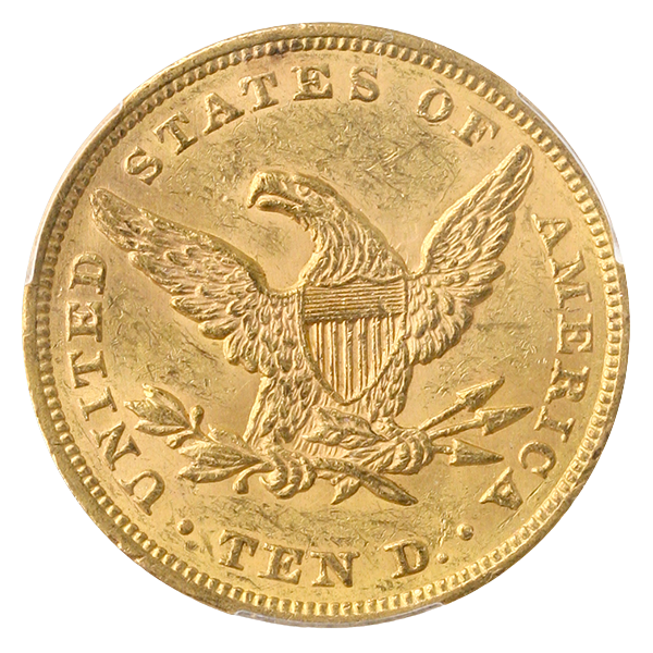 1857 $10 Liberty PCGS MS60 CAC