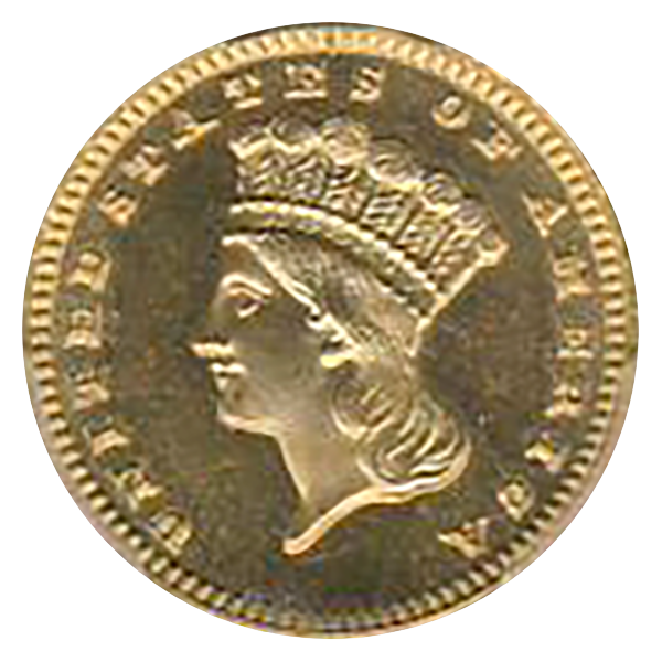 $1 GOLD 1885 PCGS