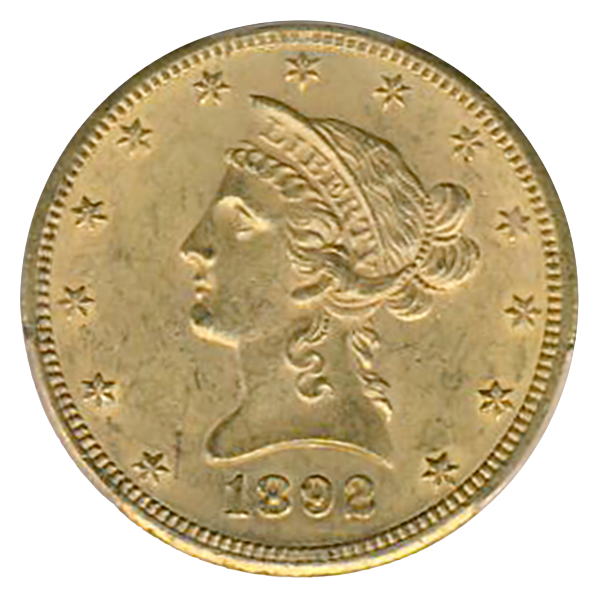 1892-CC $10 Liberty PCGS MS60 CAC