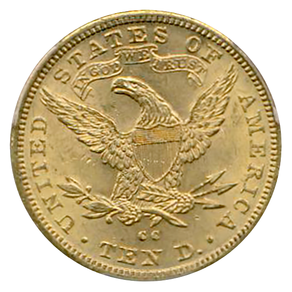 1892-CC $10 Liberty PCGS MS60 CAC