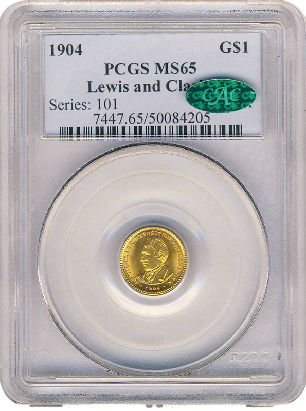 1904 LEWIS/CLARK Gold $1 Commemorative PCGS MS65 CAC