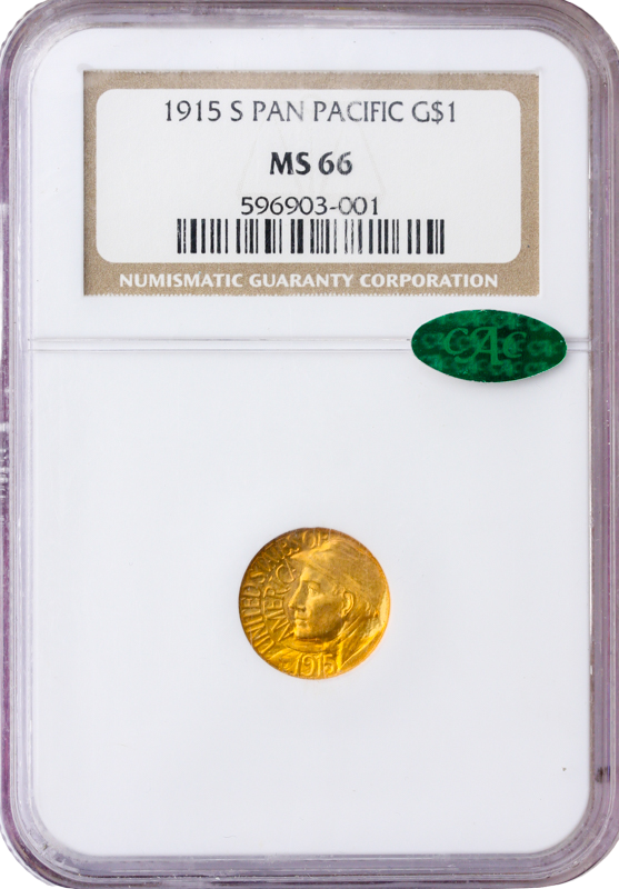 1915-S Panama Pacific $1 Gold Commemorative NGC MS66 CAC