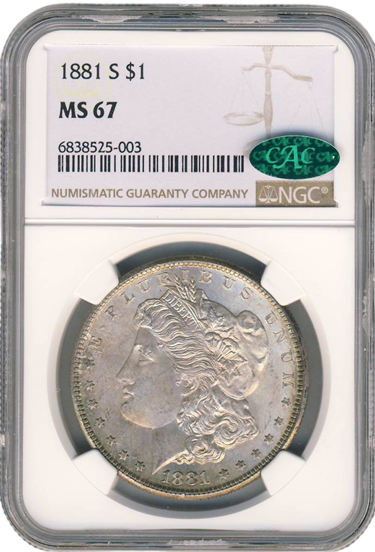 1881-S Morgan $1 MS67 CAC