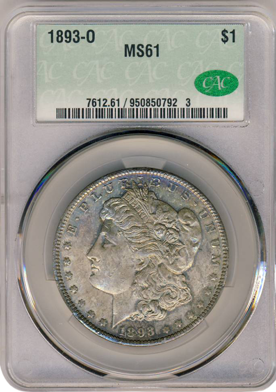 1893-O Morgan $1 CACG MS61