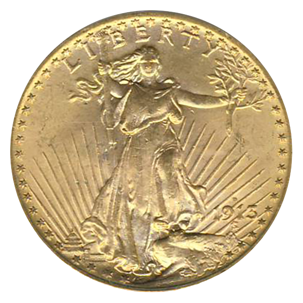 1913-D $20 Saint Gaudens PCGS MS63 CAC