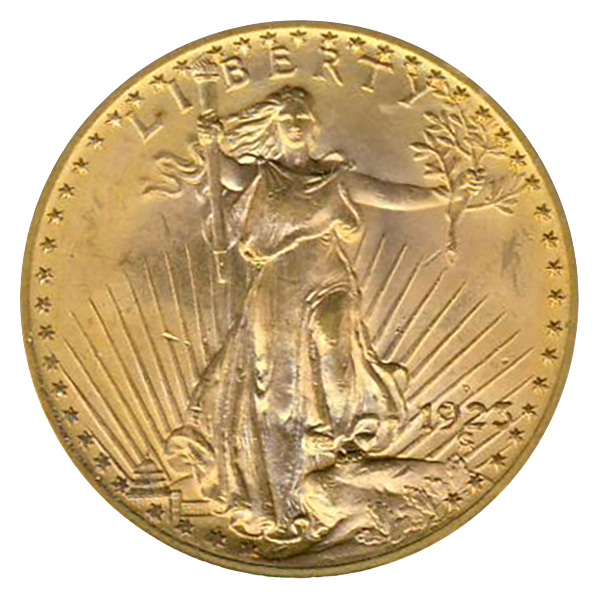 1923-D $20 Saint Gaudens PCGS MS66