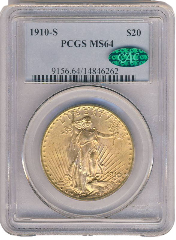 1910-S $20 Saint Gaudens PCGS MS64 CAC