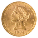 1884-S $5 Liberty NGC MS64