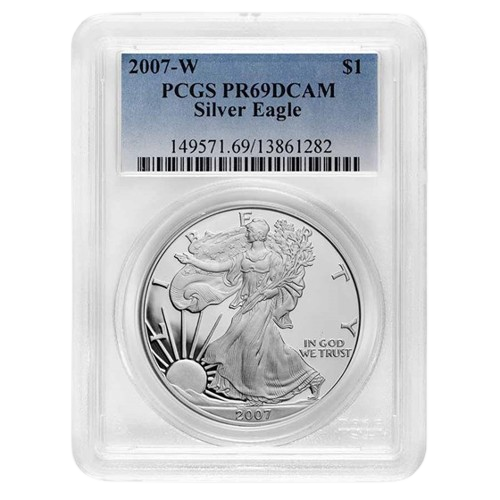 2007-W 1 oz Silver Eagle PCGS PR69DCAM