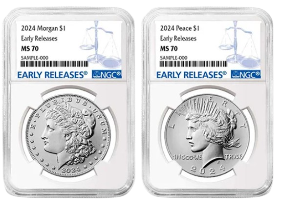 2024 Morgan/Peace Set MS70 NGC Early Release