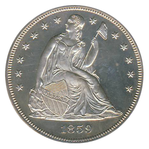 1859 Seated Liberty $1 PCGS PR64 CAC