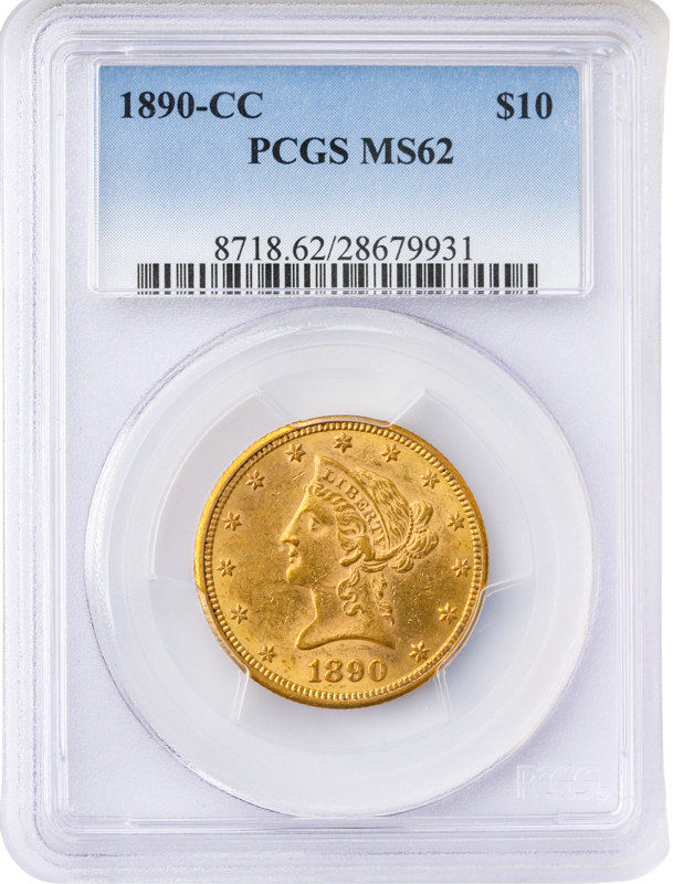 1890-CC $10 Liberty PCGS MS62