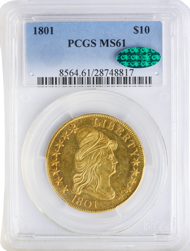 1801 $10 Draped Bust PCGS MS61 CAC